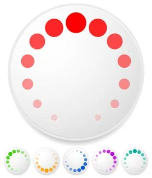 Preloader, buffer symbol. Rotated at different angles, several colors. UI vec Illustrazione stock
