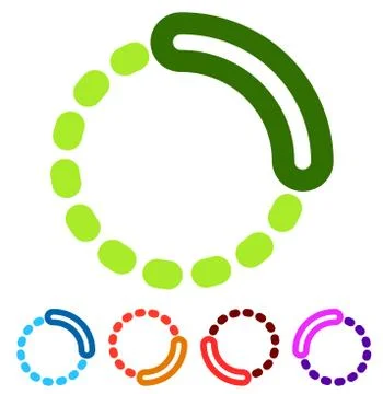 Preloader or buffer shapes, circular elements, symbols. User interface concep 库存插图