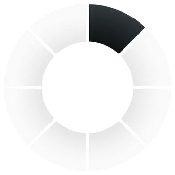 Preloader or buffer symbol, segment circle, circular progress indicator. Illustrazione stock