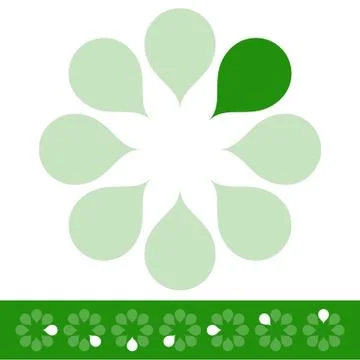 Preloader, progress indicators with organic, green shapes. Steps, phases. Stock Illustration