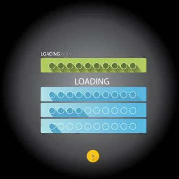 Preloaders and progress loading bars 스톡 일러스트