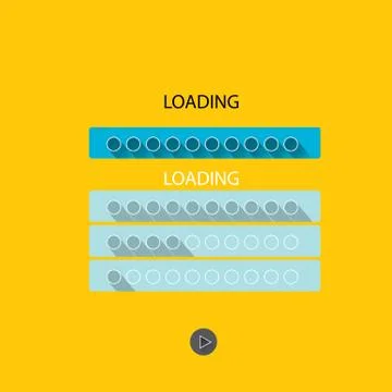 Preloaders and progress loading bars Illustrazione stock