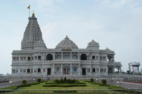 Prem Mandir is a Hindu temple in Vrindavan, Mathura, India. It is maintained  Stock Photos