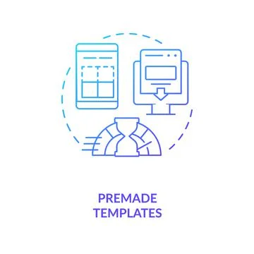 Premade templates blue gradient concept icon Stock Illustration