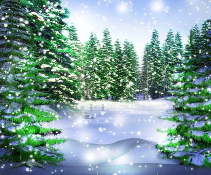 Premade winter backdrop Illustrazione stock