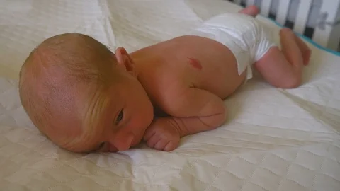 Premature Baby Boy Doing Tummy Time Stock-Footage 107625053