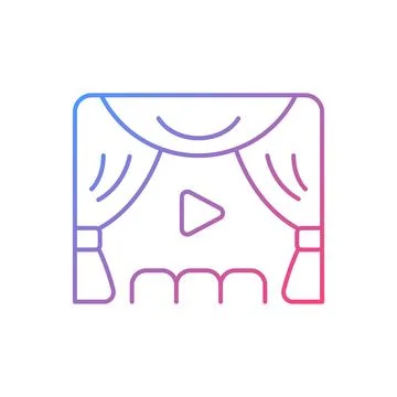 Premiere gradient linear vector icon Stock Illustration