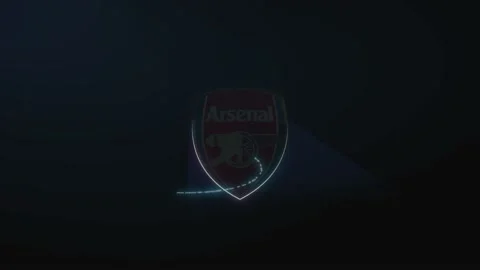 Premiere League Soccer  Arsenal Glossy Logo 3D  Stock Footage