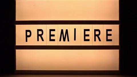 Premiere lightbox sign Stock Footage