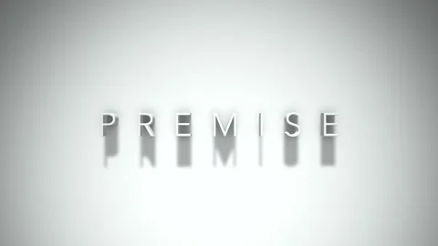 Premise 3D title animation with shadows on a white background Stock Footage 297389432