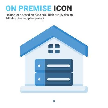 On premise icon vector with flat color style isolated on white background 스톡 일러스트