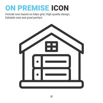 On premise icon vector with outline style isolated on white background Stock Illustration