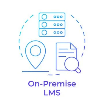 On-premise lms blue gradient concept icon Stock Illustration