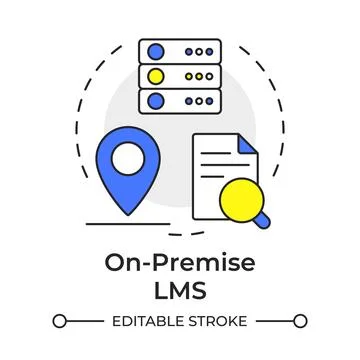 On-premise lms multi color concept icon Illustrazione stock