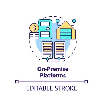 On premise platforms concept icon Stock Illustration