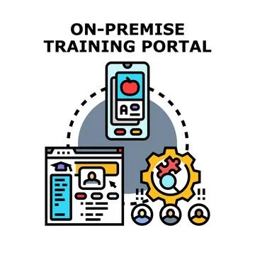 On premise training portal concept vector illustration Stock Illustration