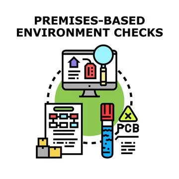 Premises based environmental checks concept illustration Stock Illustration
