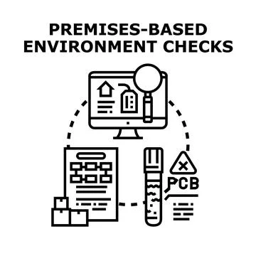 Premises based environmental checks concept illustration Stock Illustration