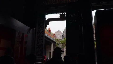 The premises of Chen Clan Ancestral Hall in Guangzhou, China Stock Footage 313969947