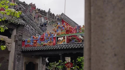 The premises of Chen Clan Ancestral Hall in Guangzhou, China Stock Footage 313970105