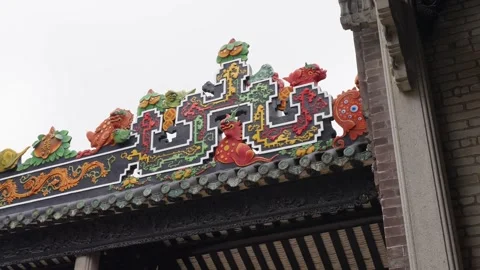 The premises of Chen Clan Ancestral Hall in Guangzhou, China Stock Footage 313970185