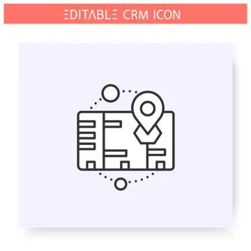 On premises CRM line icon. Editable illustration Stock Illustration