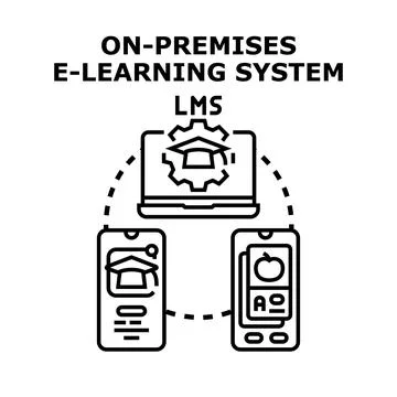 On premises e learning system lms concept illustration 库存插图