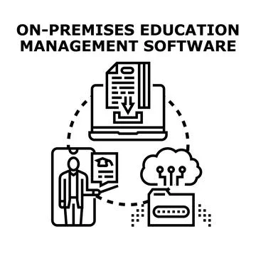 On premises education management software system concept Stock Illustration