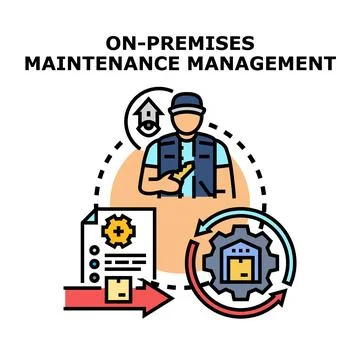On premises maintenance management process vector concept Stock Illustration
