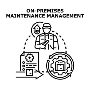On premises maintenance management process vector concept Stock Illustration