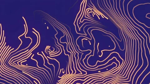 Premium 3D Gold Glowing Lines on Indigo Background Seamless Loop CGI Stock-Footage 335206636