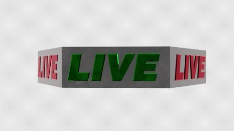 Premium 3D LIVE Symbol Icon | Transparent 4K Animation Stock Footage 342795069