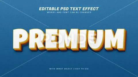 Premium 3d text effect editable PSD Template