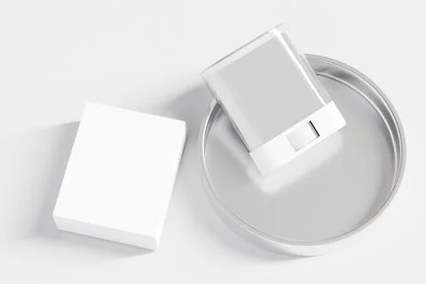 Premium 3D White deodorant stick with a thumbwheel dial mockup Illustrazione stock