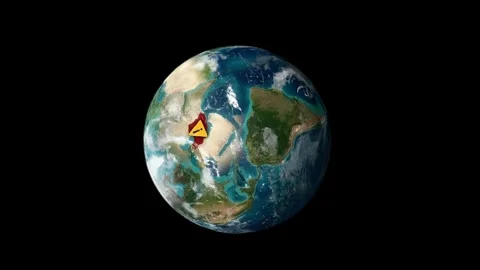 Premium 4K 3D Animated Earth Globe Highlighting Iran with Warning Sign then Tran Stock Footage 332181361