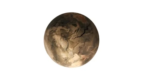 Premium 4K 3D Animation of Earth Globe Transforming from Dry Desert to Lush Plan Stock Footage 332180890