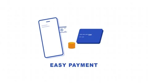 Premium 4K 3D Animation of Easy Payment Concept featuring Smartphone Credit Card Stock Footage 332217258