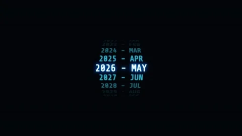 Premium 4K 3D Digital HUD Interface Animation of Calendar Scrolling and Selectin Stock Footage 332392834