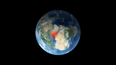 Premium 4K 3D Earth Animation Transforming into Dry Cracked Desert with Red Glow Stock Footage 332180937