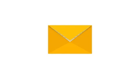 Premium 4K Motion Graphic of a Yellow Envelope Opening to Reveal a White Letter  Stock Footage 332392507