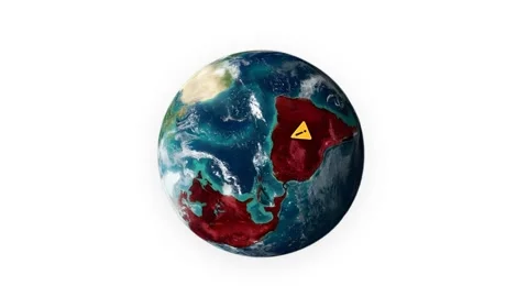 Premium 4K Seamless Loop 3D Earth Globe Rotating with Red Highlighted Americas a Stock Footage 332181598