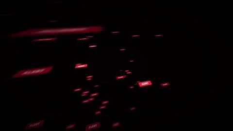 Premium 4K Seamless Loop 3D Cyber Security Breach Warning Alert Stock Footage 332392591