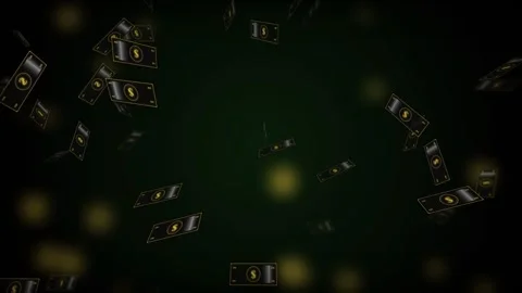 Premium 4K Seamless Loop 3D Golden Dollar Bills Falling 動画素材 332692925