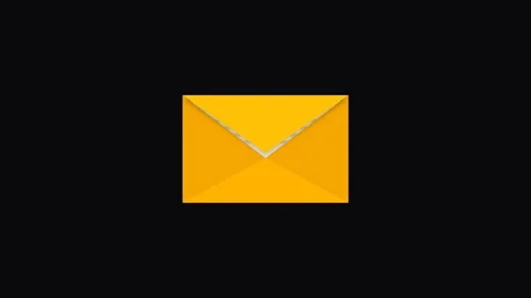 Premium 4K Seamless Loop Animation of a Yellow Envelope Opening to Reveal a Whit Stock Footage 332392508