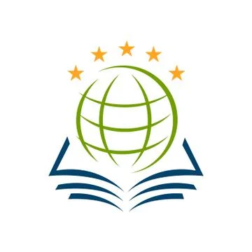 Premium 5 star global study education logo vector sign symbol Stock Illustration