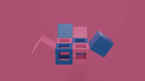 Premium abstract 3D composition with geometric elements, elegant minimalist Stock Footage 338251765