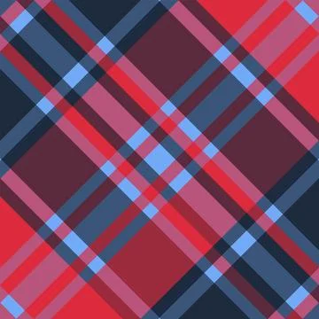 Premium Abstract Check Pattern in Red Navy and Blue – Fashion Textile Design Stock Illustration