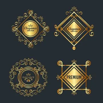 Premium and elegance set frames Illustrazione stock