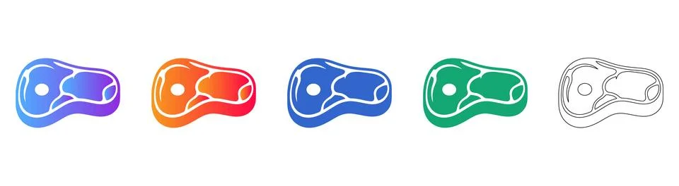 Premium Beef Cut Icons Stock Illustration