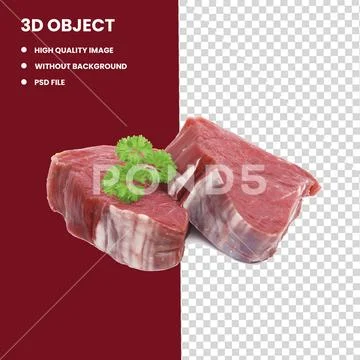 Premium Beef Cuts: High-Quality Meat PNG Raw steak PSD Template
